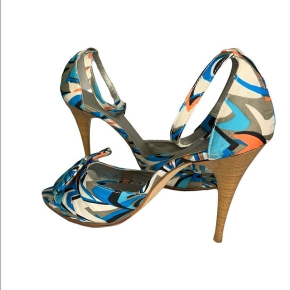 Escada Laurél Ankle Strap Bow Heels Summer - Picture 3 of 13